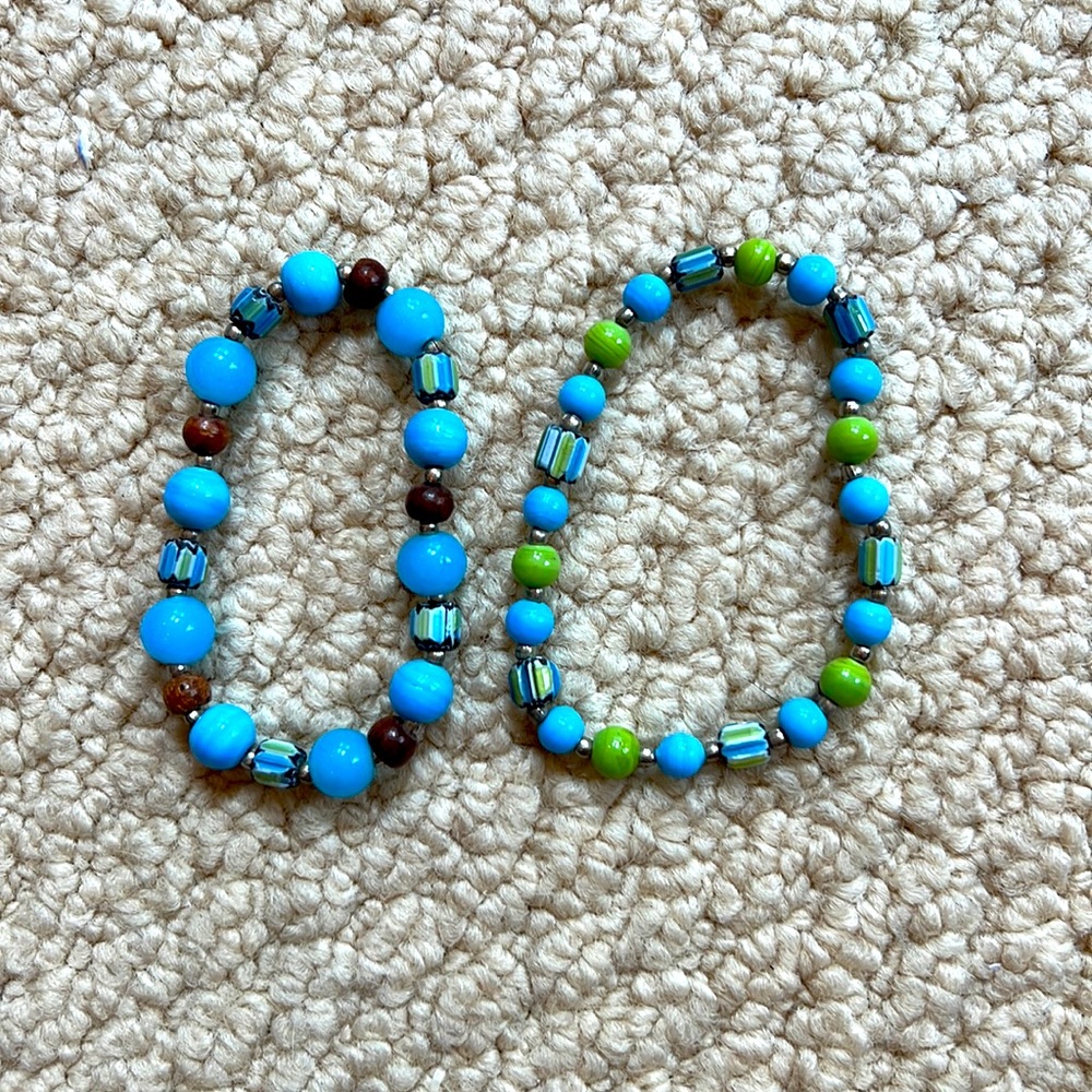 Gently used turquoise stretch bracelets